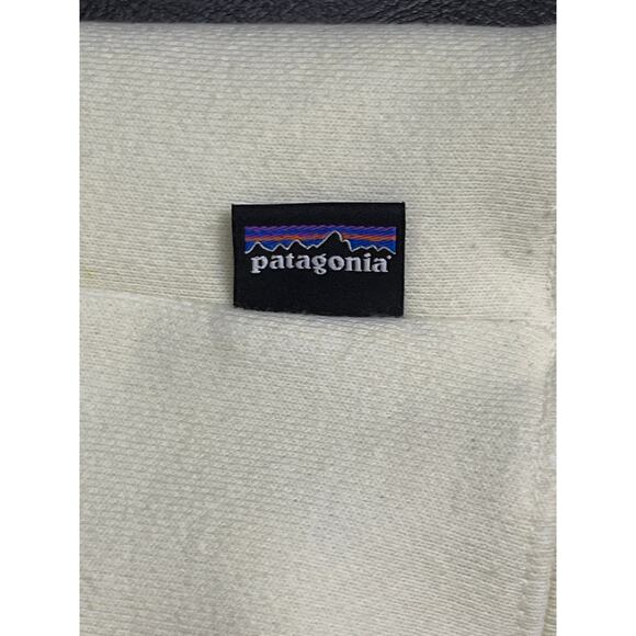 Patagonia Uprisal Crew Sweatshirt Mountain Stripe Logo Cream Size L - Picture 5 of 8